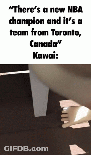 Cartoon Saying New NBA Champion Toronto Kawaii GIF