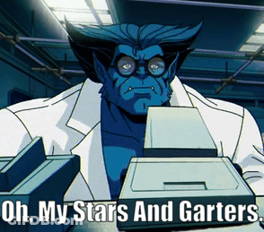 Cartoon Saying Oh My Stars And Garters In Front Of Printer GIF