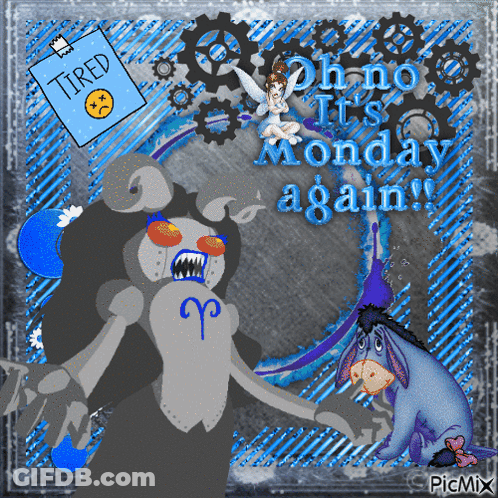 Cartoon Saying Oh No It's Monday Again GIF
