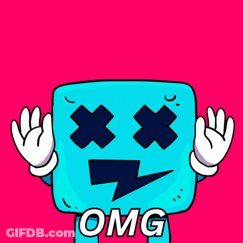 Cartoon Saying OMG With Lightning Bolt Face GIF