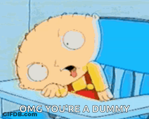Cartoon Saying OMG You're A Dummy Sticking Out Tongue GIF