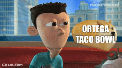 Cartoon Saying Ortega Taco Bowl With Dog GIF