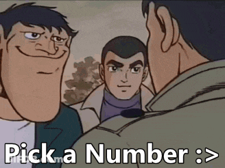 Cartoon Saying Pick A Number GIF