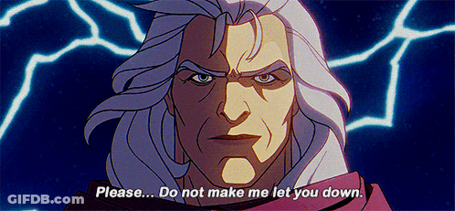 Cartoon Saying Please Do Not Make Me Let You Down Lightning GIF