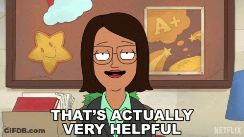 Cartoon Saying That's Actually Very Helpful In Front Of Bulletin Board GIF
