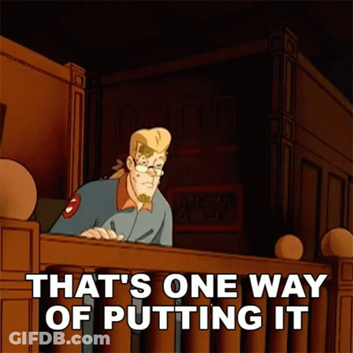 Cartoon Saying That's One Way Of Putting It On Balcony GIF