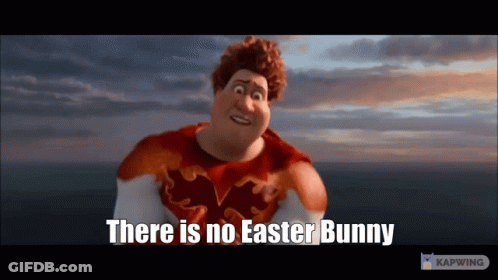 Cartoon Saying There Is No Easter Bunny GIF