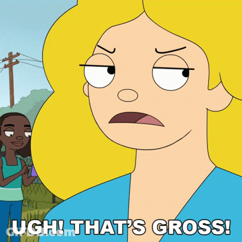 Cartoon Saying Ugh That's Gross GIF