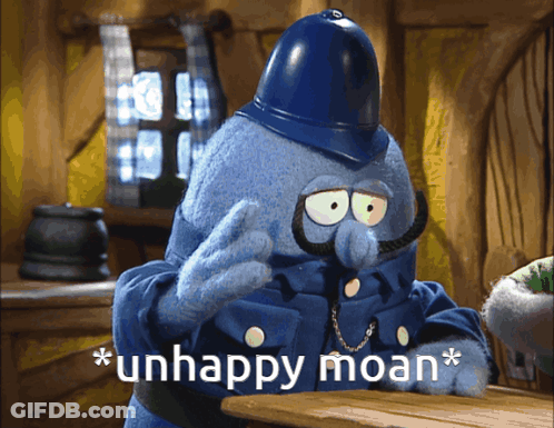 Cartoon Saying Unhappy Moan Blue Hat GIF