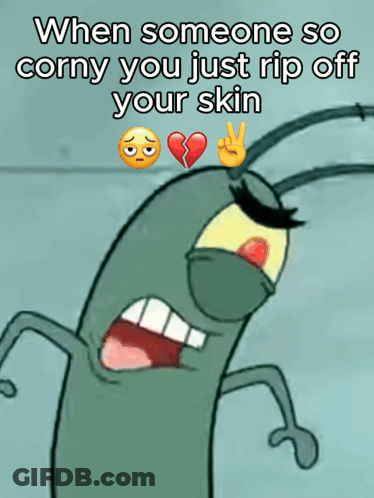 Cartoon Saying When Someone So Corny You Rip Off Skin On It GIF