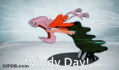 Cartoon Saying Windy Day GIF