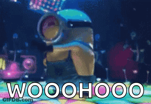 Cartoon Saying Woohoo We Are Live GIF