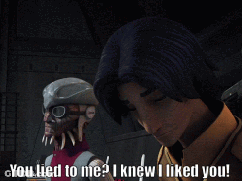 Cartoon Saying You Lied To Me I Knew I Liked You GIF