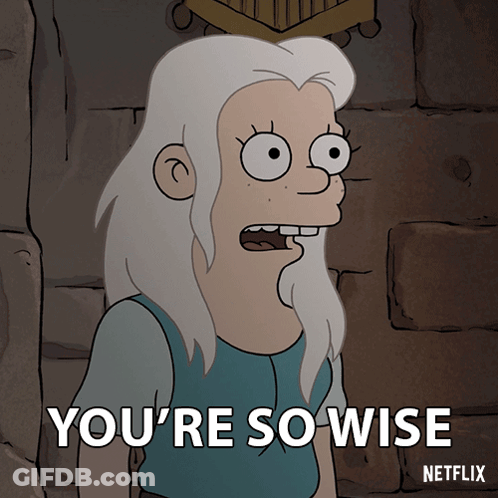 Cartoon Saying You're So Wise GIF