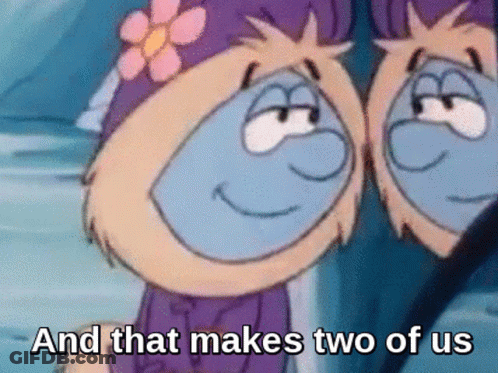 Cartoon Says And That Makes Two Of Us In Front Of Mirror GIF