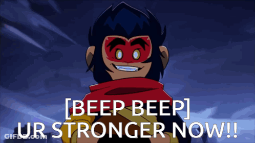 Cartoon Says Beep Beep Ur Stronger Now GIF