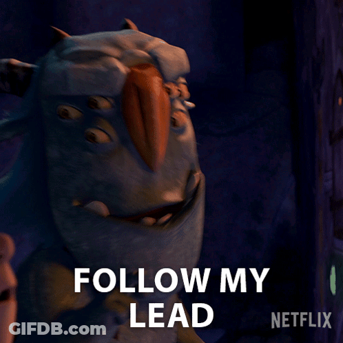 Cartoon Says Follow My Lead Netflix Ad GIF