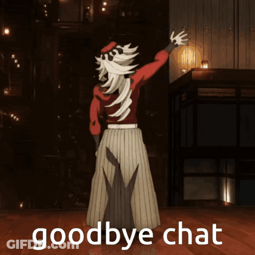 Cartoon Says Goodbye Chat Dark Background GIF