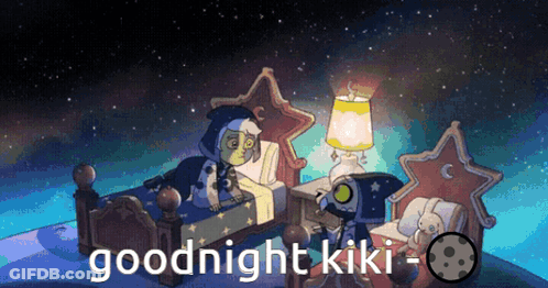 Cartoon Says Goodnight Kiki GIF