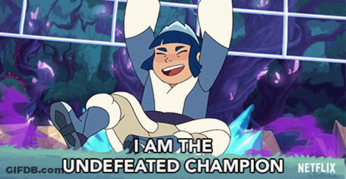 Cartoon Says I Am The Undefeated Champion GIF