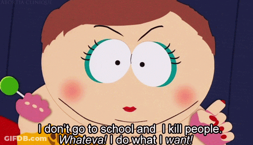 Cartoon Says I Don't Go To School And I Kill People Whateva GIF