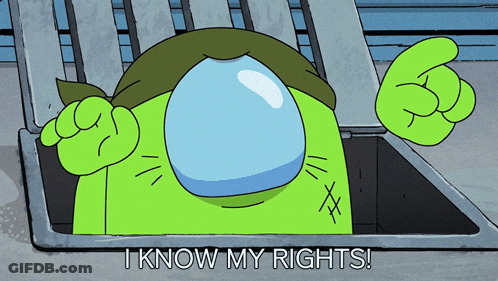 Cartoon Says I Know My Rights In Trash Can GIF