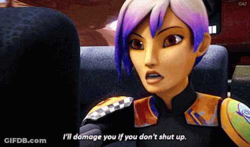 Cartoon Says I'll Damage You If You Don't Shut Up GIF