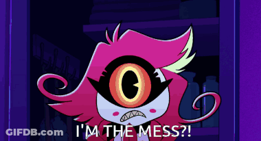 Cartoon Says I'm The Mess In Dark Room GIF