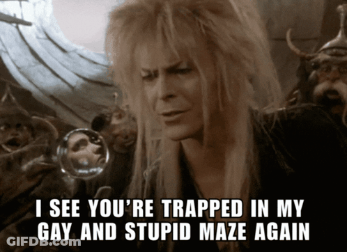 Cartoon Says I See You Are Trapped In My Gay And Stupid Maze Again GIF