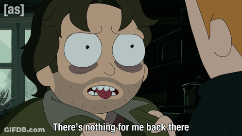 Cartoon Says There's Nothing For Me Back There In Dark Room GIF