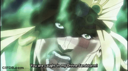 Cartoon Says You Are Caught In My Divine Sandstorm GIF