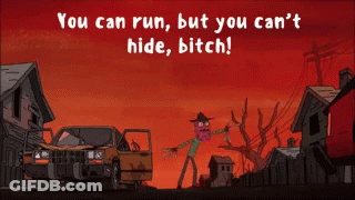 Cartoon Says You Can Run But You Can't Hide GIF
