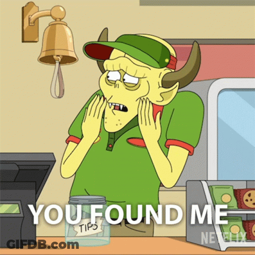 Cartoon Says You Found Me In Front Of A Bell GIF