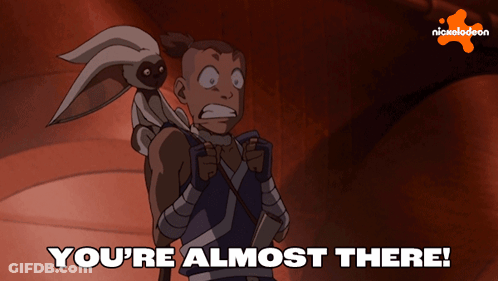 Cartoon Says You're Almost There On Nickelodeon Screen GIF