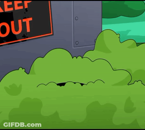 Cartoon Scene Keep Out Sign GIF