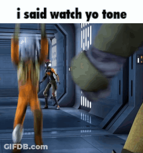 Cartoon Scene Saying I Said Watch Yo Tone GIF