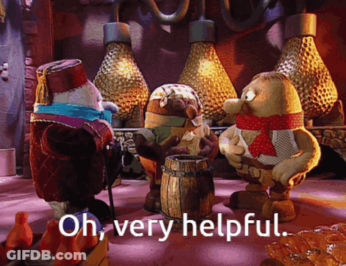 Cartoon Scene Saying Oh Very Helpful GIF