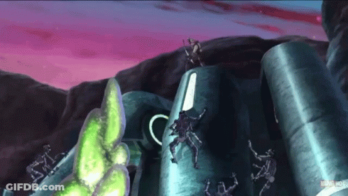 Cartoon Scene With Marvel Logo GIF
