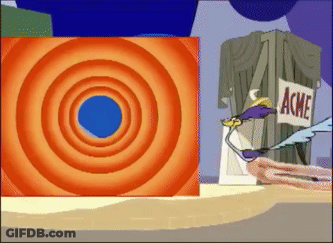 Cartoon Scene With Sign Saying Ache GIF