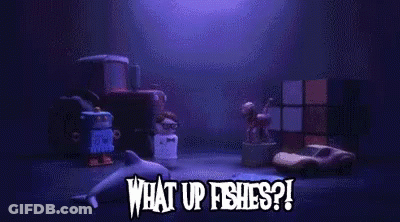 Cartoon Scene With What Up Fishes GIF