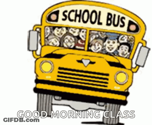 Cartoon School Bus With Children GIF