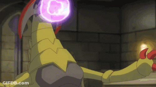 Cartoon Scorpion With Purple Circle On Head GIF