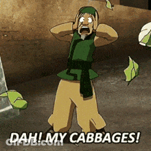 Cartoon Screaming Dah My Cabbage GIF