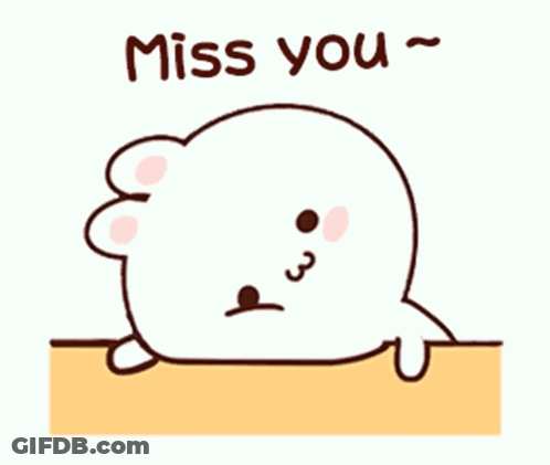 Cartoon Seal Lying On Ground Miss You GIF