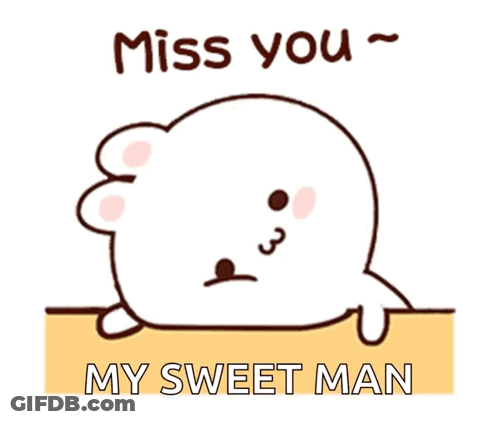 Cartoon Seal Saying Miss You My Sweet Man GIF