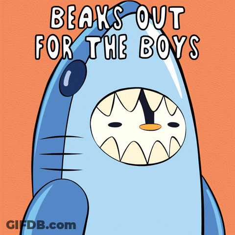 Cartoon Shark Beaks Out For The Boys GIF