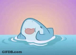 Cartoon Shark Floating On Its Back GIF