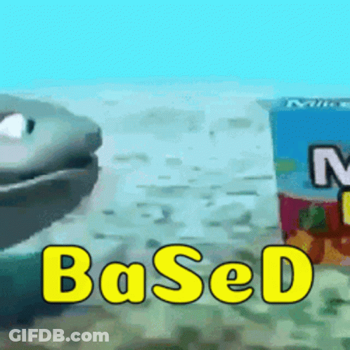 Cartoon Shark Next To Mike's Fruit Juice GIF
