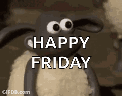 Cartoon Sheep Saying Happy Friday GIF