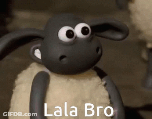 Cartoon Sheep Saying Lala Bro In Front Of Another Sheep GIF